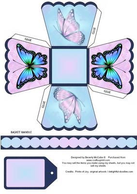 Lovely Butterfly Treat Basket & Tag