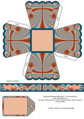 Kaleidoscope Treat Basket & Tag #1