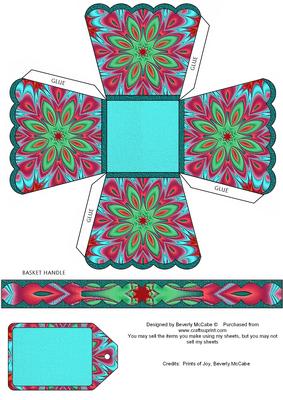 Kaleidoscope Treat Basket & Tag #6