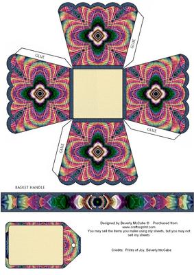 Kaleidoscope Treat Basket & Tag #7