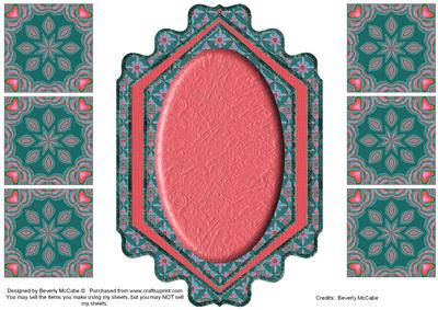 Tea Bag Tiles & Topper - Teal & Terracotta