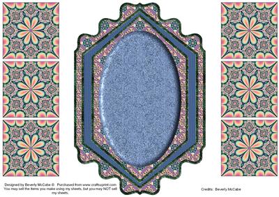 Tea Bag Tiles & Topper - Peach & Sapphire