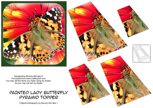 Painted Lady Butterfly Pyramid Topper