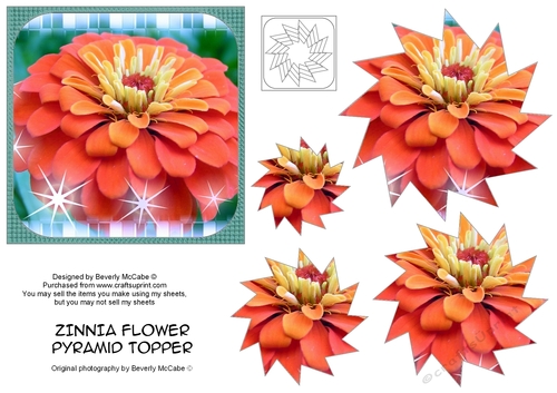 Zinnia Flower Pyramid Topper