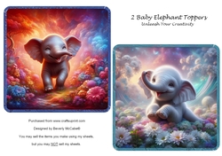 2 Baby Elephant Toppers
