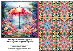 Beautiful Umbrella Topper and Matching Tea Bag Tiles