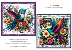 2 Beautiful Hummingbird Toppers