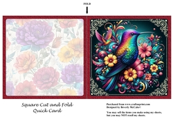 Hummingbird Square Fold Quick Card