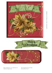Red & Gold Christmas Topper & Bookmark