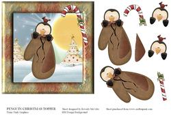 Christmas Penguin in a Mitten