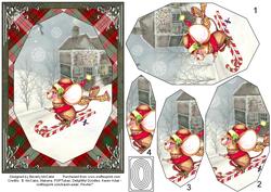 Christmas Mouse Skiing Pyramid