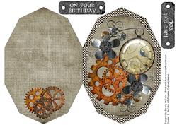 Steampunk Cut & Fold Quick Card