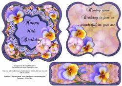 Image of cup309257_1399 - Happy 90th Birthday Topper, Insert & Bookmark
