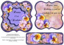 Happy 21st Birthday Topper, Insert & Bookmark