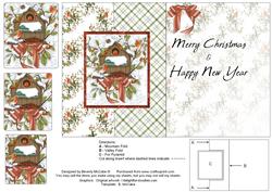 Snowy Birdhouse Fold Back Card