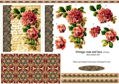 Vintage Rose and Lace, Antique