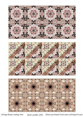 Vintage Roses, Teabag Tiles