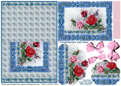Forget Me Nots and Roses, No Hole Over the Edge Side Stacker