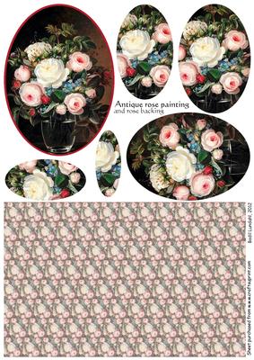 Antique Rose Painting and Rose Backing