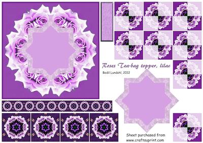 Roses Tea-bag Topper, Lilac