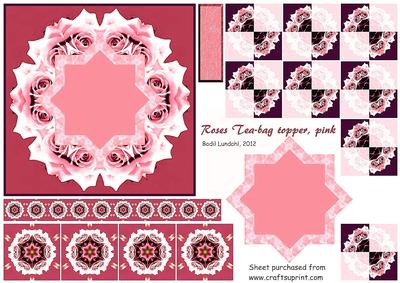 Roses Tea-bag Topper, Pink