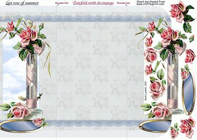 Last Rose of Summer. Gatefold with Decoupage