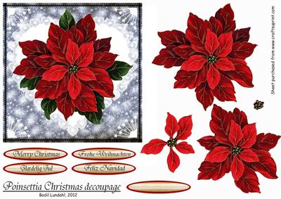 Poinsettia Christmas Decoupage
