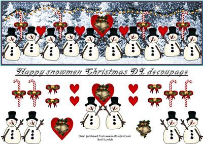 Happy Snowmen Christmas Dl Decoupage