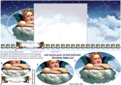 Last Minute Quick no-hole-fold-back Christmas Angel Card