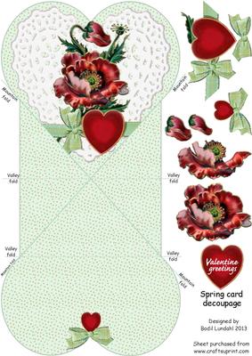 Valentine Greetings, Spring Card Decoupage