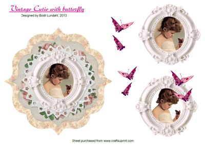Vintage Cutie with Butterfly