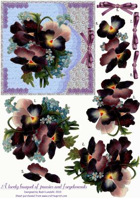 A Lovely Bouquet of Pansies and Forgetmenots