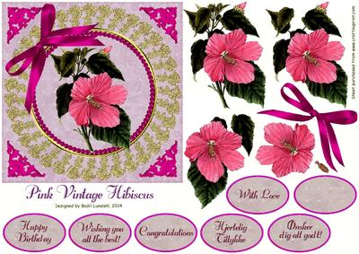 Pink Vintage Hibiscus