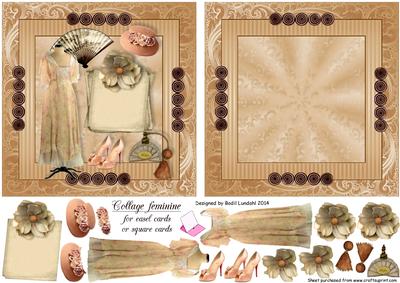 Collage Feminine for Easel Cards or Square Cards