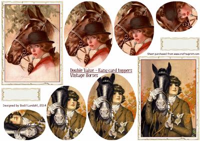 Double Value - Easy Card Toppers, Vintage Horses