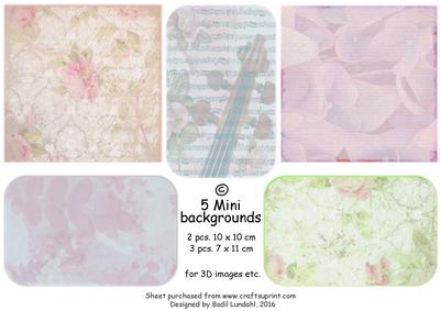 5 Mini Backgrounds, 10 x 10 and 7 x 11 cm