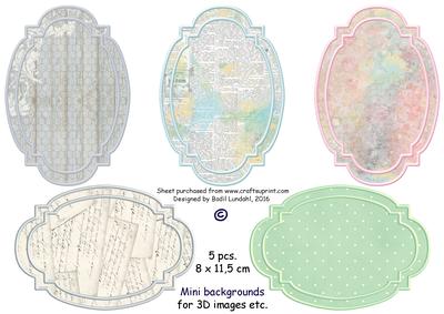 5 Pcs. 8 x 11.5 cm Mini Backgrounds for 3D Images