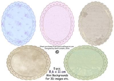 5 Pcs. 8.6 x 11 cm Mini Backgrounds for 3D Images Etc.