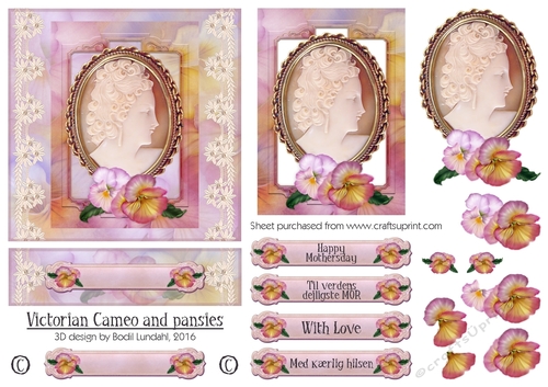 Victorian Cameo and pansies