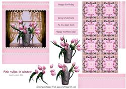 Pink Tulips in Window