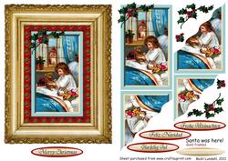 Santa Was Here! - Gold Framed