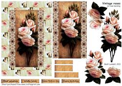 Vintage Roses, on Rose Backing