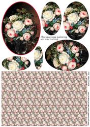 Antique Rose Painting and Rose Backing