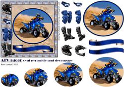 Atv Racer Oval Pyramide and Decoupage