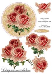 Vintage Roses on Circle Lace