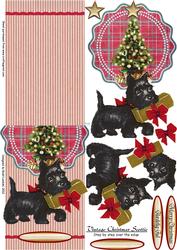 Vintage Christmas Scottie, Step by Step Over the Edge
