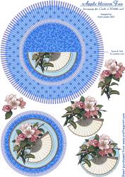 Apple Blossom Fan, Decoupage for Circle or Wobble Card