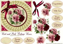 Red and Pink Vintage Roses