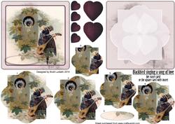 Blackbird Singing a Song of Love, for Easel Card