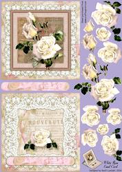 White Rose Easel Card